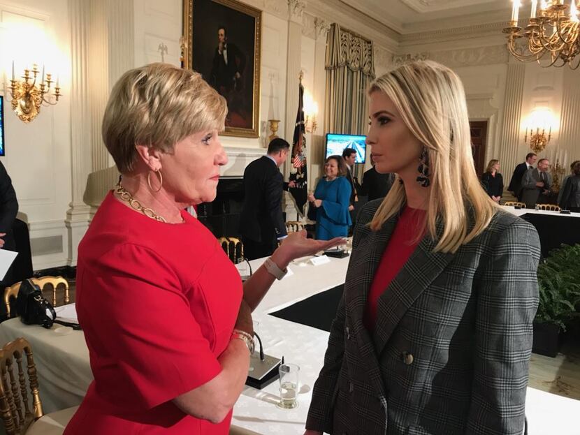 Fort Worth Mayor Betsy Price meets with Ivanka Trump at the White House after President...