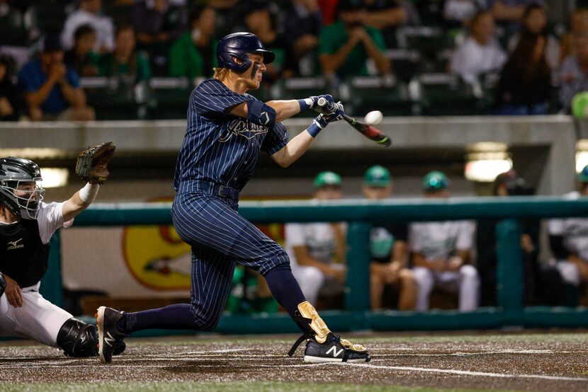 Keller Ty Zahradnik (27) hits the ball during the second inning of a game against Southlake...