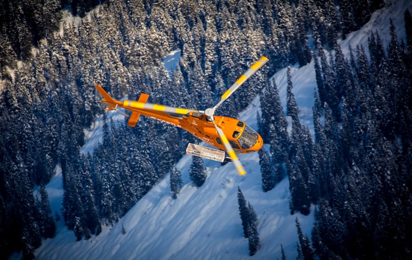 Guests at Skeena Heliskiing's Base Camp have an Astar AS350 helicopter at their exclusive...