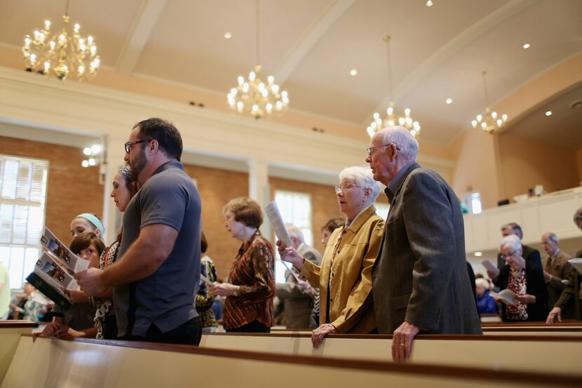 Parishioners attended Wilshire Baptist Church on Sunday, using their service to touch on the...