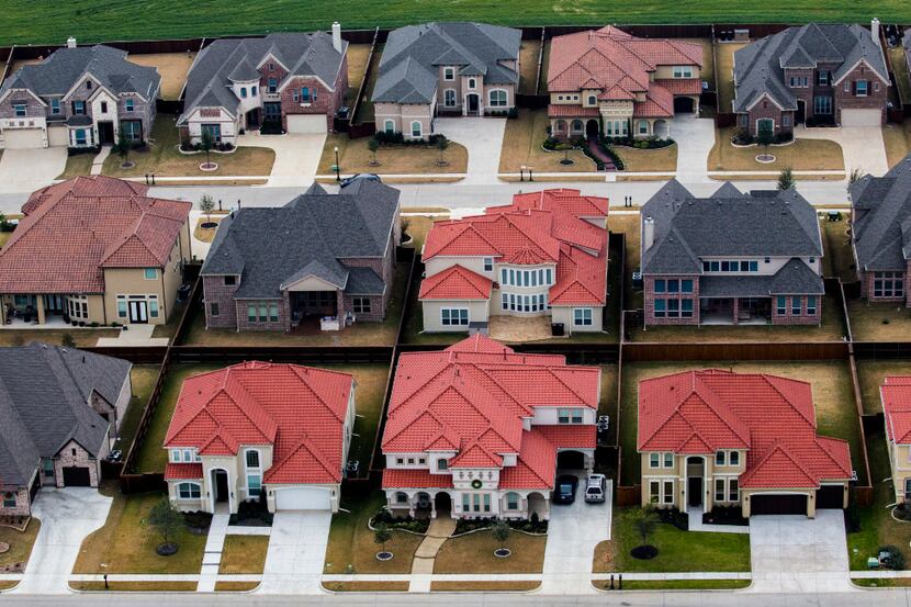 Homes in Plano, Texas as photographed from a helicopter on Thursday, December 14, 2016....