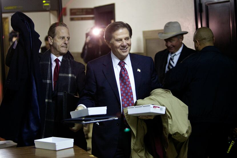 AU.S.TIN, TX - JANUARY 10: Former House Majority Leader Tom Delay arrives in the 250th...