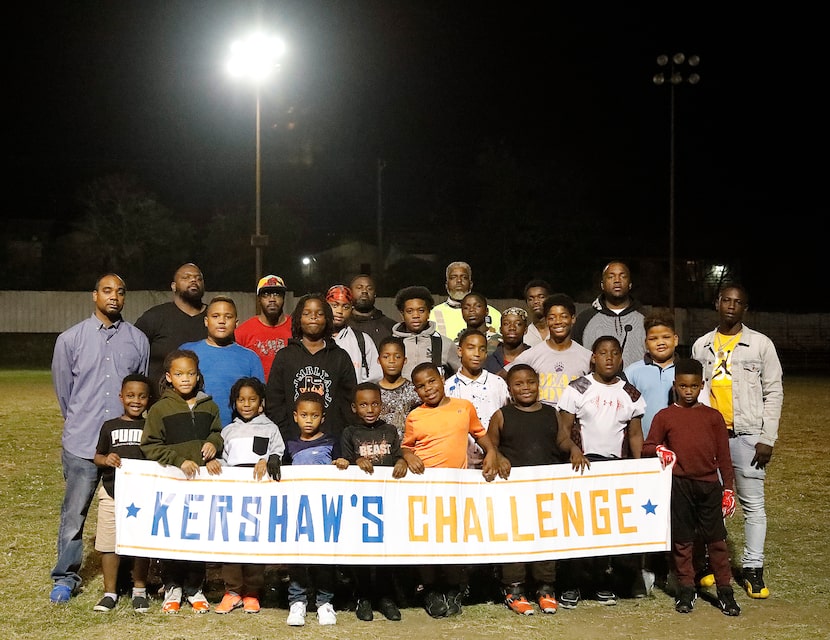 Youths and coaches at the Cedar Crest Community Center in Dallas on Nov. 24, 2020. 