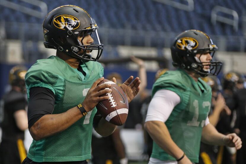 Missouri quarterback James Franklin is pictured during Missouri football practice at AT&T...