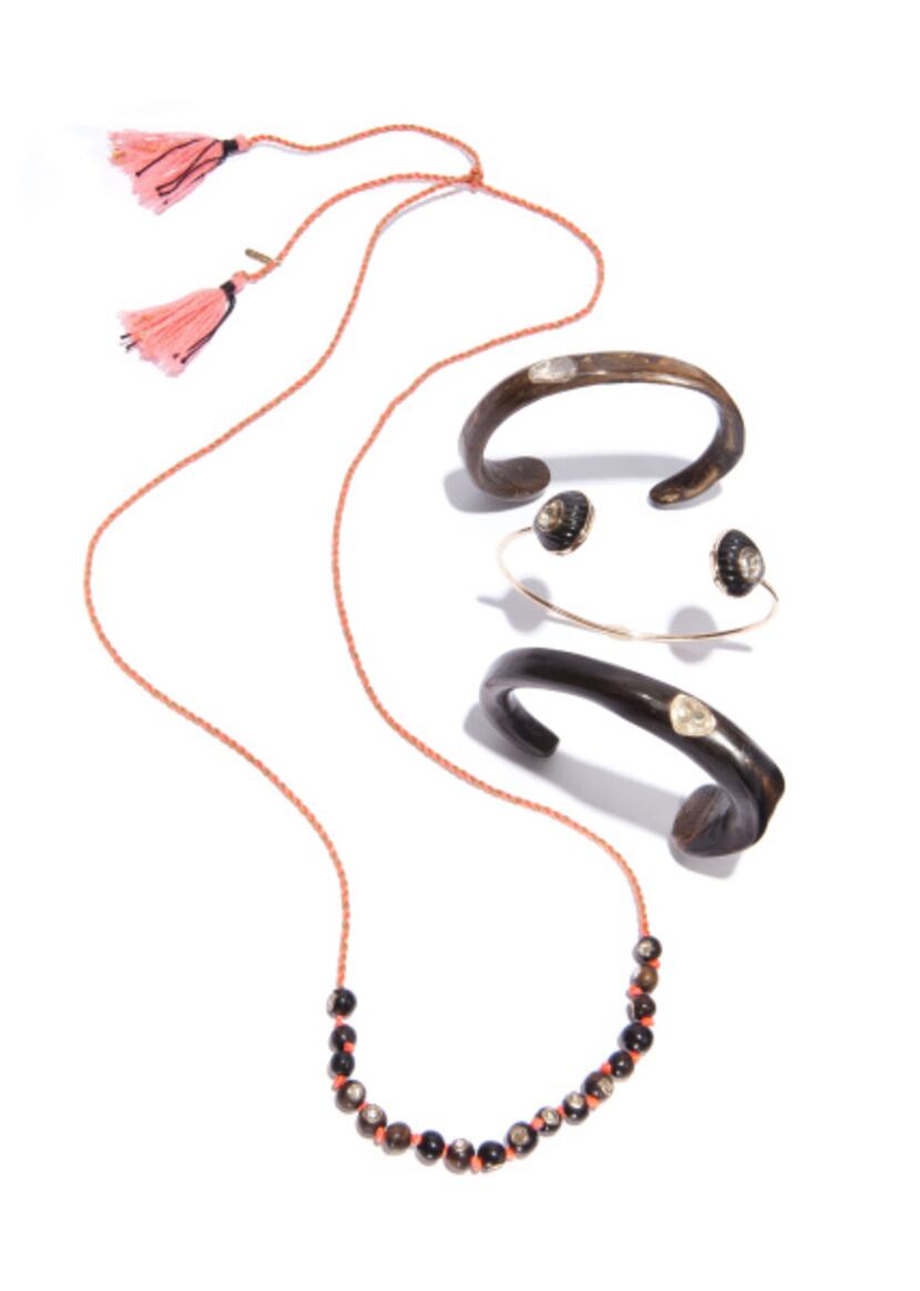 Dezso by Sara Beltrán, Coral necklace with polki diamonds $1,920; Coral cuffs with polki...