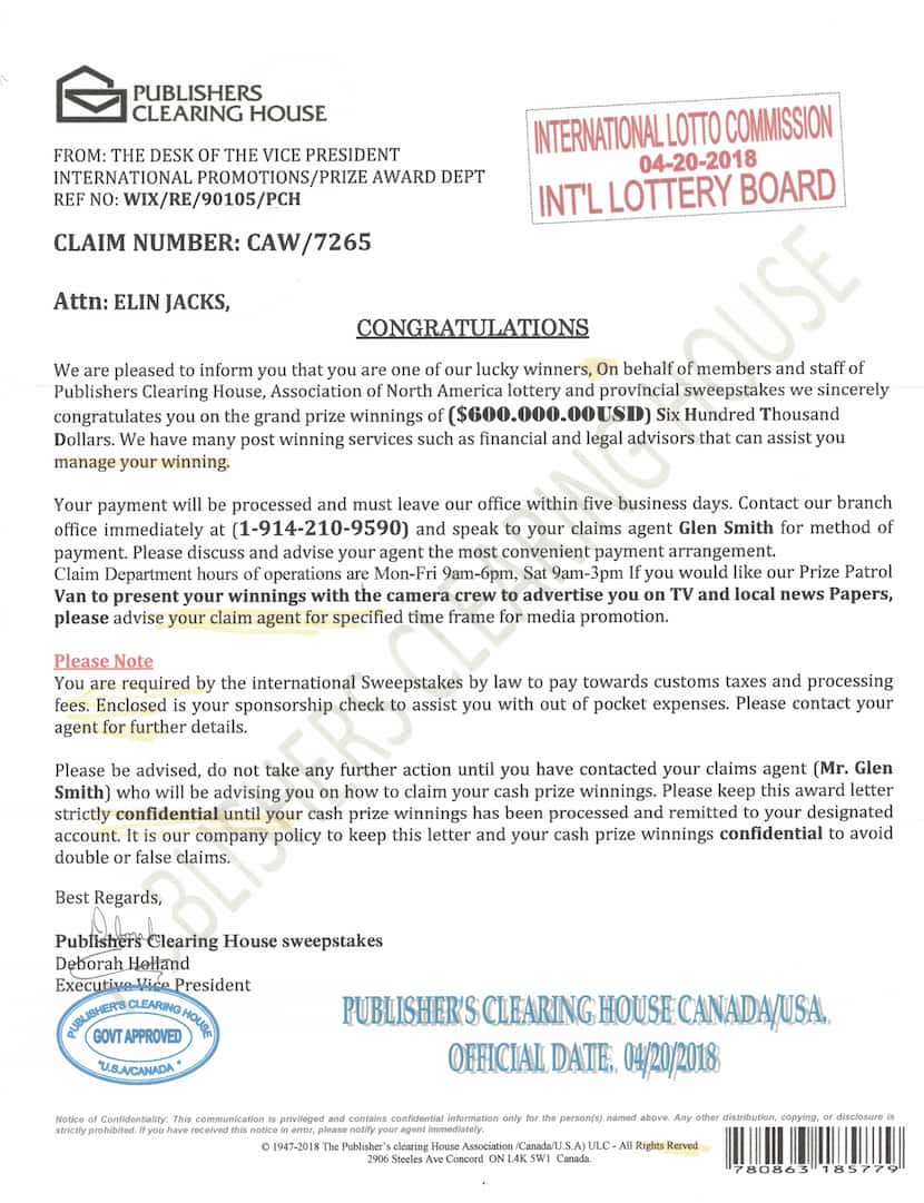 Is the above letter the fake PCH letter or the real one? What do you think?
