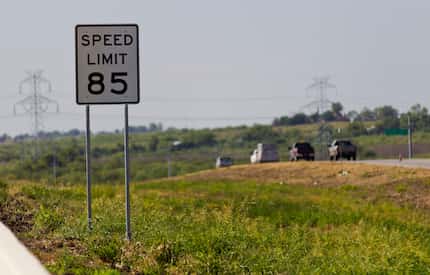 Construction crews have begun to install 85 mph speed limit signs on the 41 mile stretch...