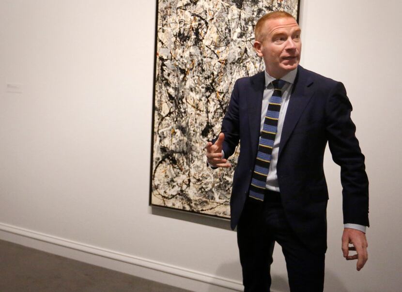 Dallas Museum of Art curator Gavin Delahunty led members of the news media through a preview...