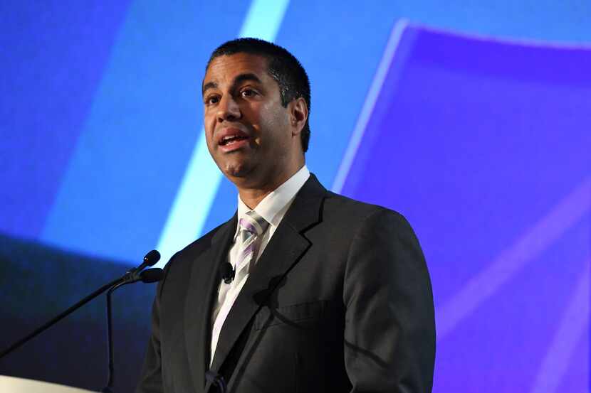 LAS VEGAS, NV - APRIL 25:  Federal Communications Commission Chairman Ajit Pai speaks during...