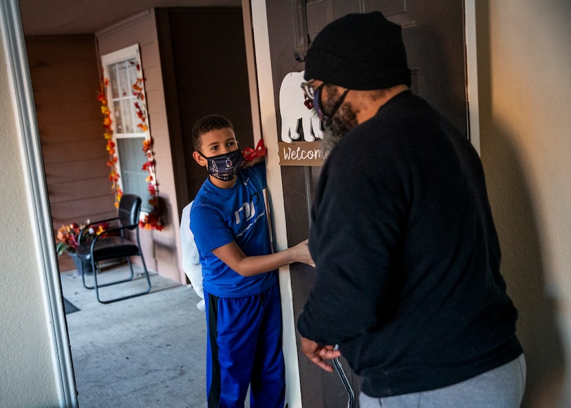 Randy and son Jackson Emmanuel Thornton, or “JET," got ready to go on an evening walk near...