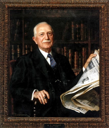 A 1939 portrait of G.B. Dealey by Douglas Chandor hangs in the offices of The Dallas Morning...