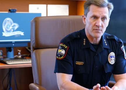 Grand Prairie police Chief Steve Dye said he presented the idea for officers to wear cowboy...