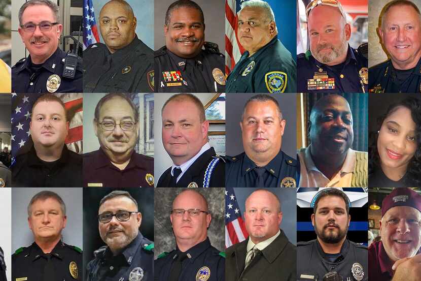 Composite grid of handout photos of North Texas officers who have died of COVID-19.

Top...