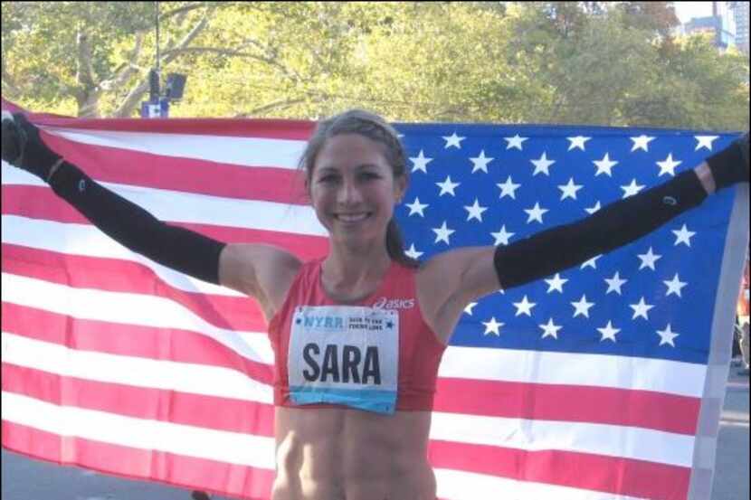 Sara Hall after winning the 2011 NYRR Dash to 5K Victory