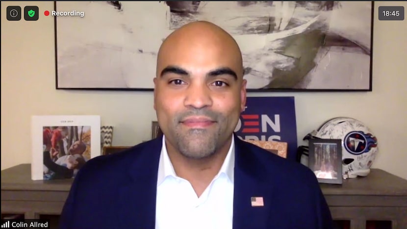 U.S. Rep. Colin Allred (D-Dist. TX 32), makes a statement via a virtual Zoom call on...