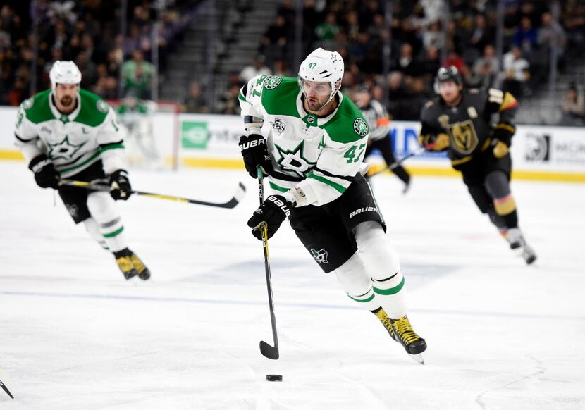 Dallas Stars right wing Alexander Radulov (47) skates with the puck against the Vegas Golden...