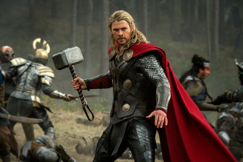 This publicity photo released by Walt Disney Studios and Marvel shows Chris Hemsworth in a...