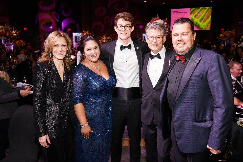 Shown at the Cotes du Coeur gala are (from left) Terri Gallagher, Keli Jenkins, Greyson...