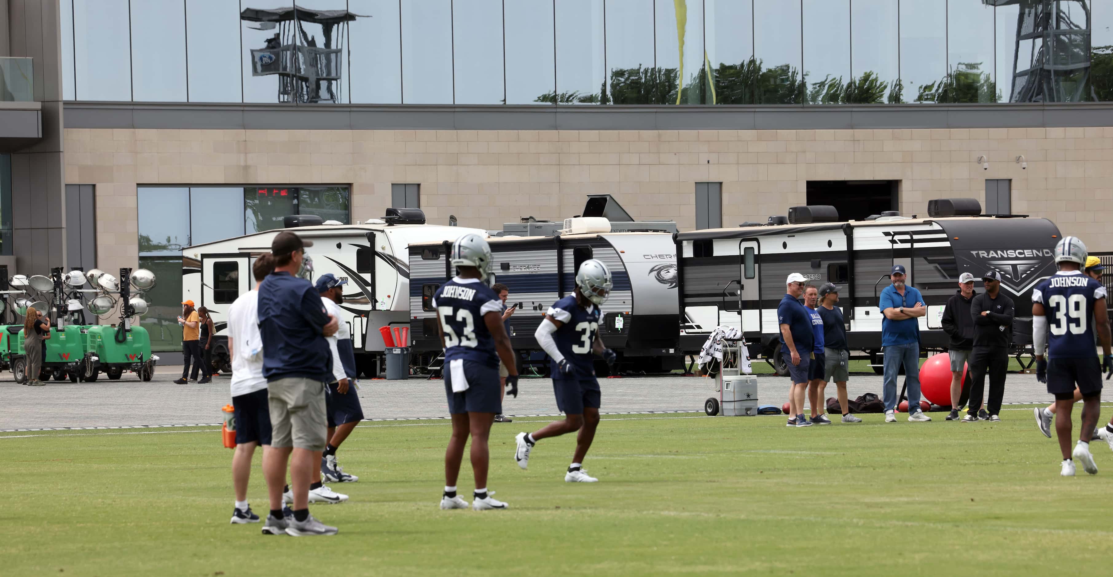 Dallas Cowboys coaches, staff members and players go through a plethora of drills during a...