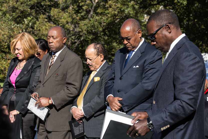 Members of the Texas Legislative Black Caucus, including chair Helen Giddings, D-Desoto, and...