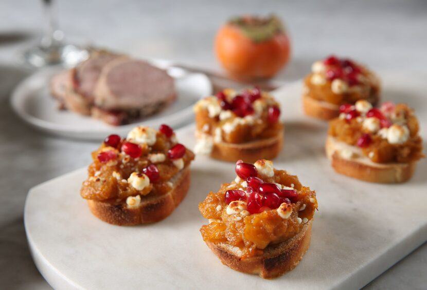 Persimmon Goat Cheese Crostini 