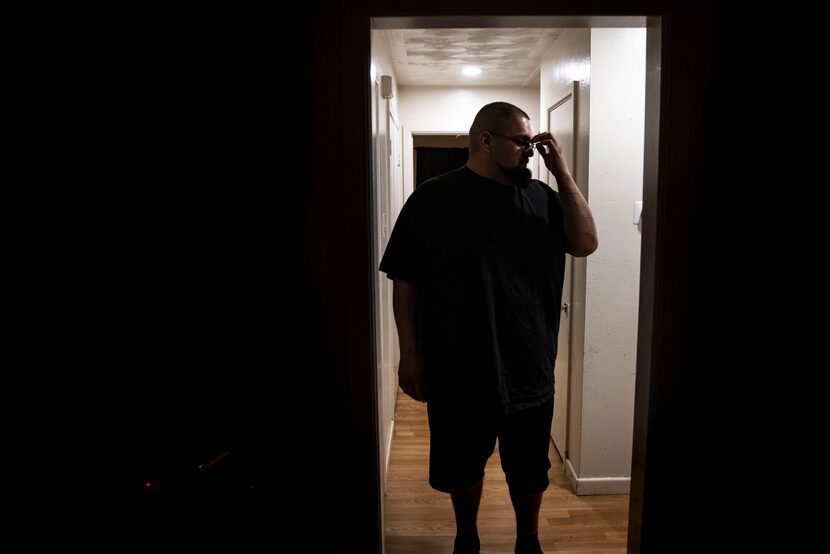 Claudio Sanchez takes a moment to himself after making sure the children have gone to bed at...