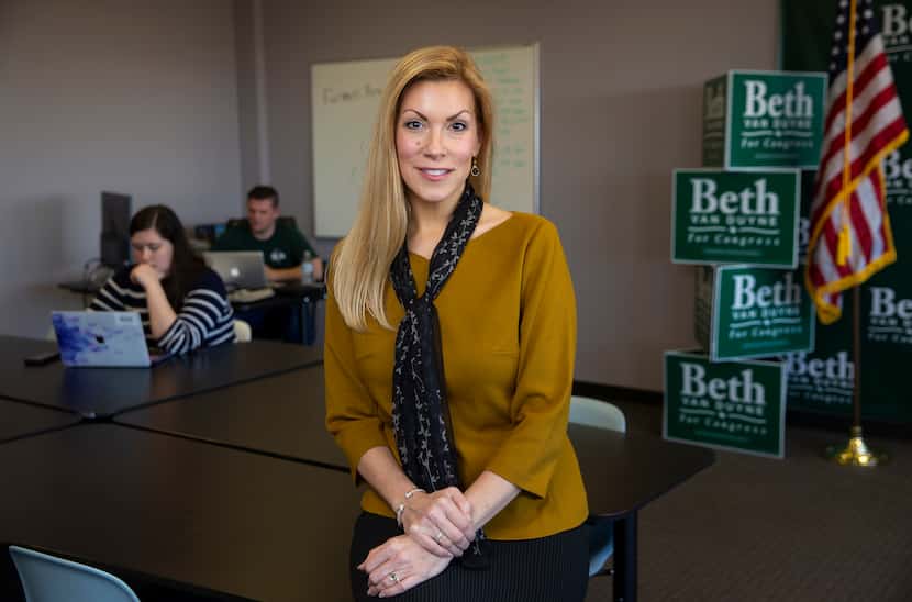 Beth Van Duyne, the former mayor of Irving who's running for the 24th Congressional...