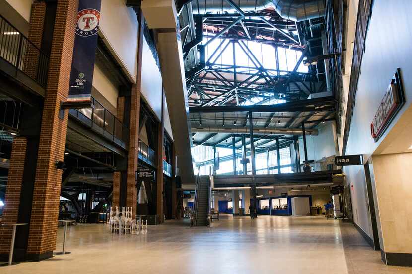 The main concourse of the Texas Rangers' new Globe Life Field on Wednesday, March 11, 2020...
