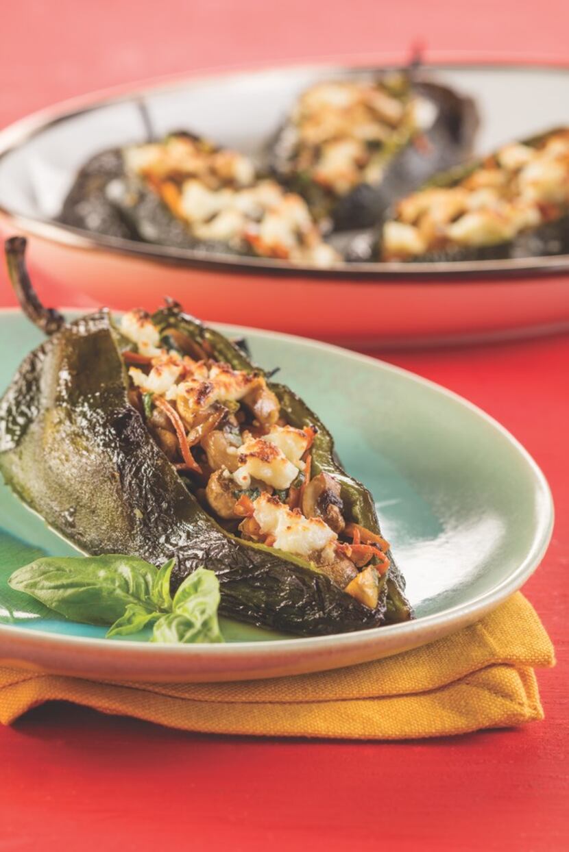 Veggie Stuffed Poblanos from Latin Comfort Foods Made Healthy.