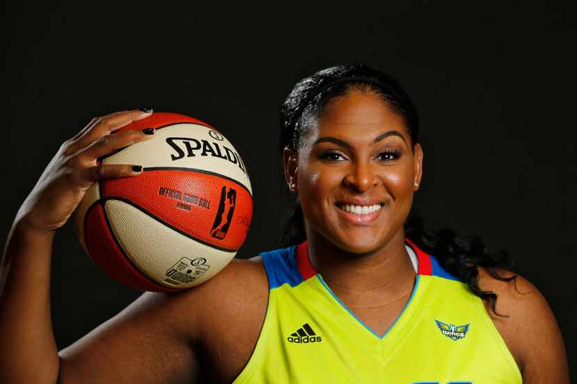 Courtney Paris poses for a portrait during Dallas Wings media day College Park Center in...