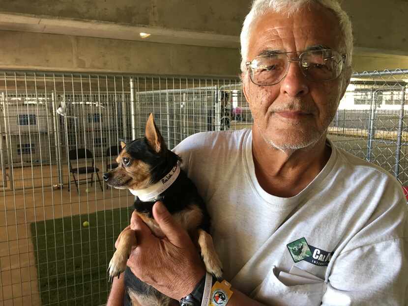 Ralph Sombrio of Orange took in Pooch just before he evacuated last week when a neighbor who...