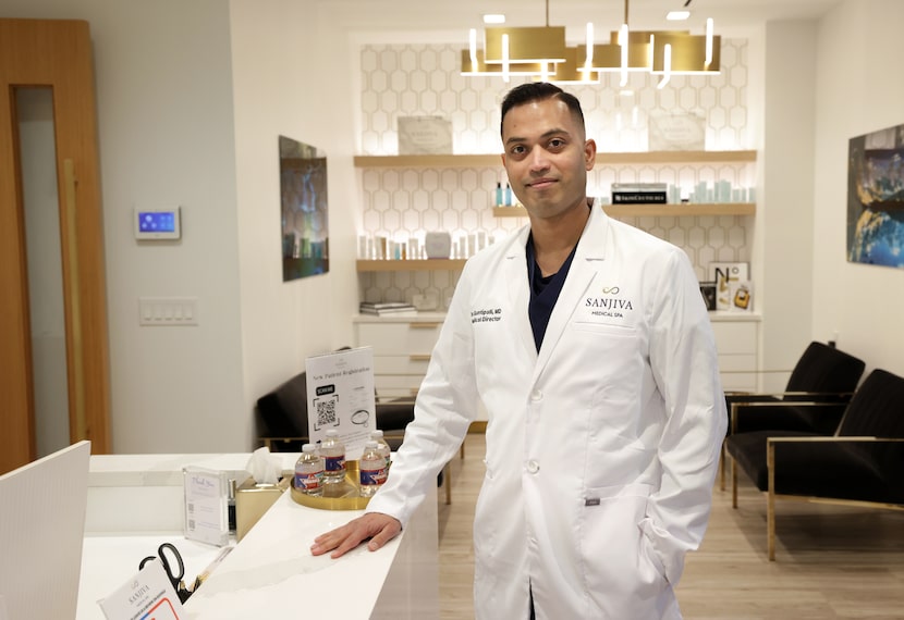 Dr. Praveen Guntipalli, who runs Sanjiva Medical Spa, poses for a photograph at his office...