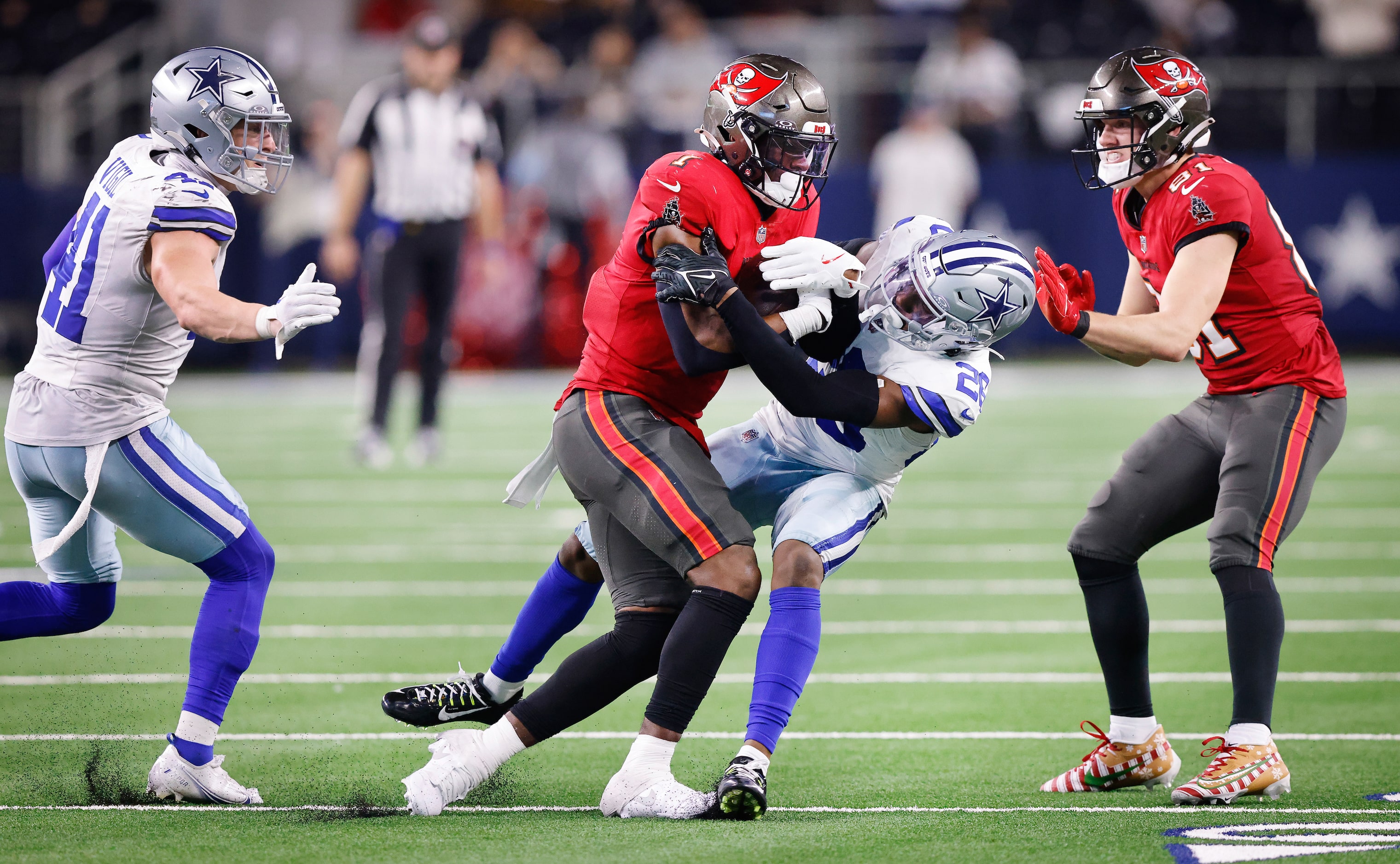 during the fourth quarter at AT&T Stadium in Arlington, December 22, 2024. The Cowboys...