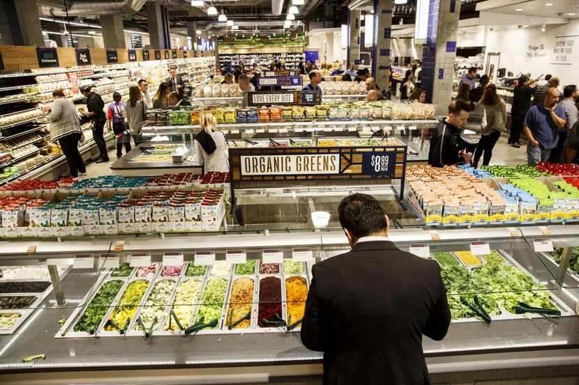 A prepared foods bar at a Whole Foods Market in downtown Los Angeles.