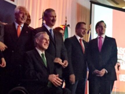  Gov. Greg Abbott following a luncheon Monday with Texas and Mexican leaders. Photo by...