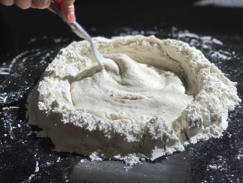 Flour and water are all you need to make pasta at home.