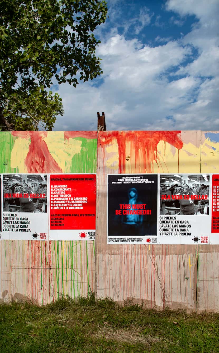 Posters for the RESIST COVID/ TAKE 6! public art campaign by artist Carrie Mae Weems at Ash...