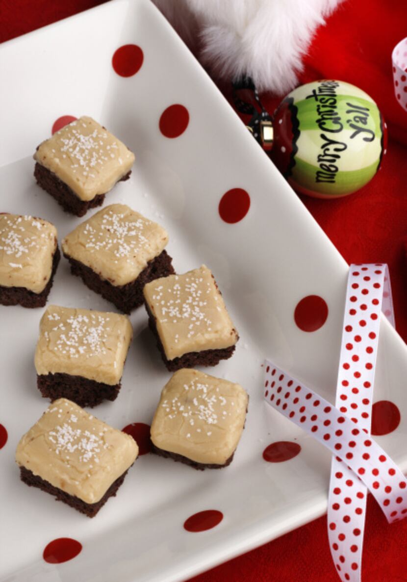 Paula Deen's Salted Caramel Brownies. (Platter and ornament: Bradbury Lane)
