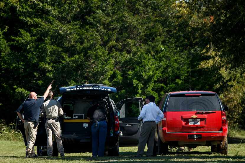 Police using drones search for Sherin Mathews on the campus of Richland College on Tuesday....