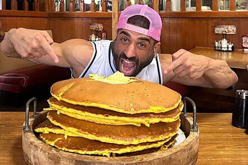 Competitive food eater James Webb, also known as JWebby, at the Ol' South Pancake House in...