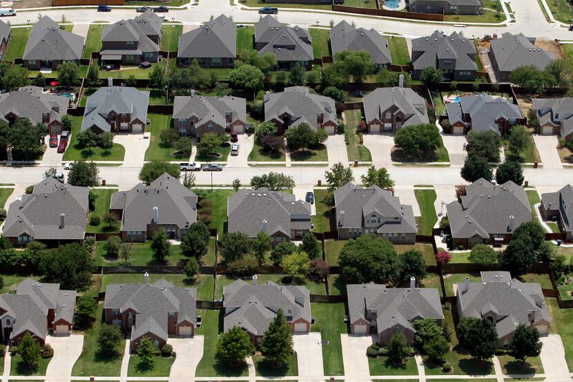 An aerial view of homes in Collin County. Dallas-Fort Worth had tightest level of home...