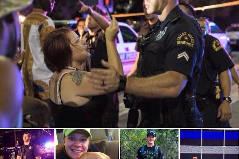 Dallas police Officer Dan Russell posted these photos on his Facebook page with a copy of a...