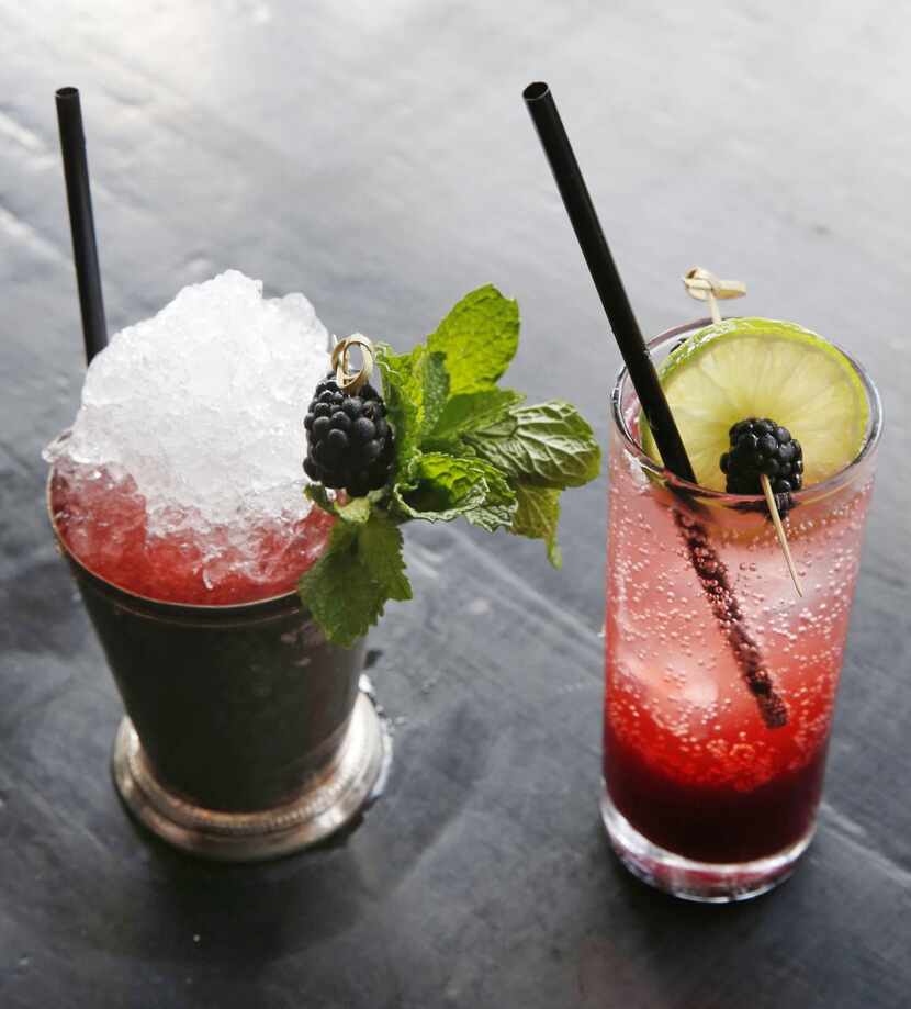 The Blackbird Julep and  Blackberry Shrub Cooler at The Standard Pour