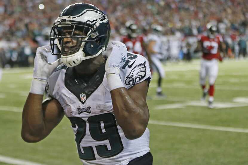Philadelphia Eagles running back DeMarco Murray (29) celebrates his touchdown against the...