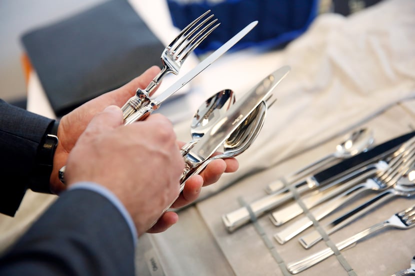 Anthony Cournia selects flatware to take to the French Room for consideration. After a month...