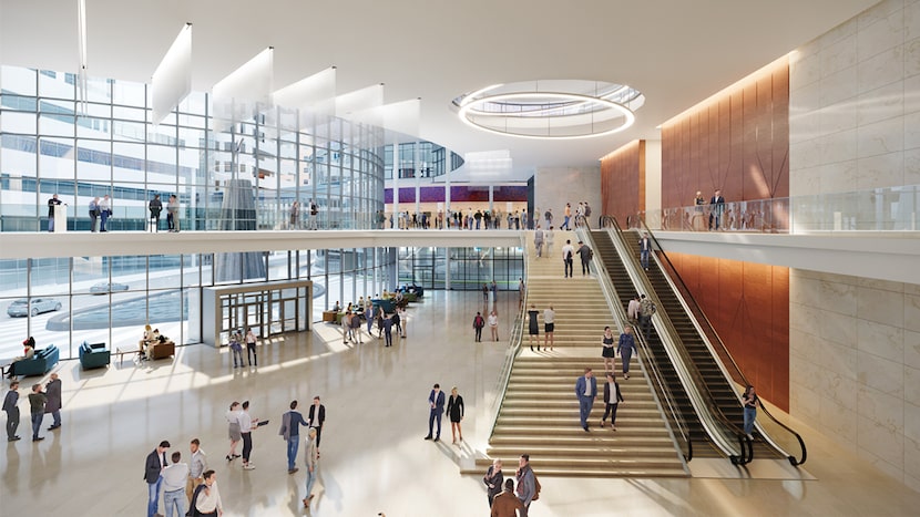 A rendering of First Baptist Dallas' rebuild of its historic sanctuary from the inside.