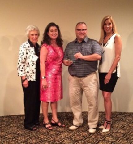  L to r, Margie Stipes, Maura Gast, David Cole and Mayor Beth Van Duynel 