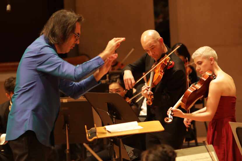 Concertmaster Alexander Kerr and principal violist Meredith Kufchak play Mozart’s Sinfonia...