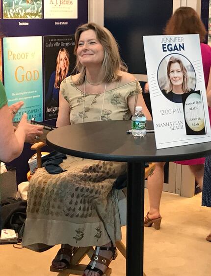 Jennifer Egan signs her forthcoming novel, Manhattan Beach, at Book Expo in New York on June...