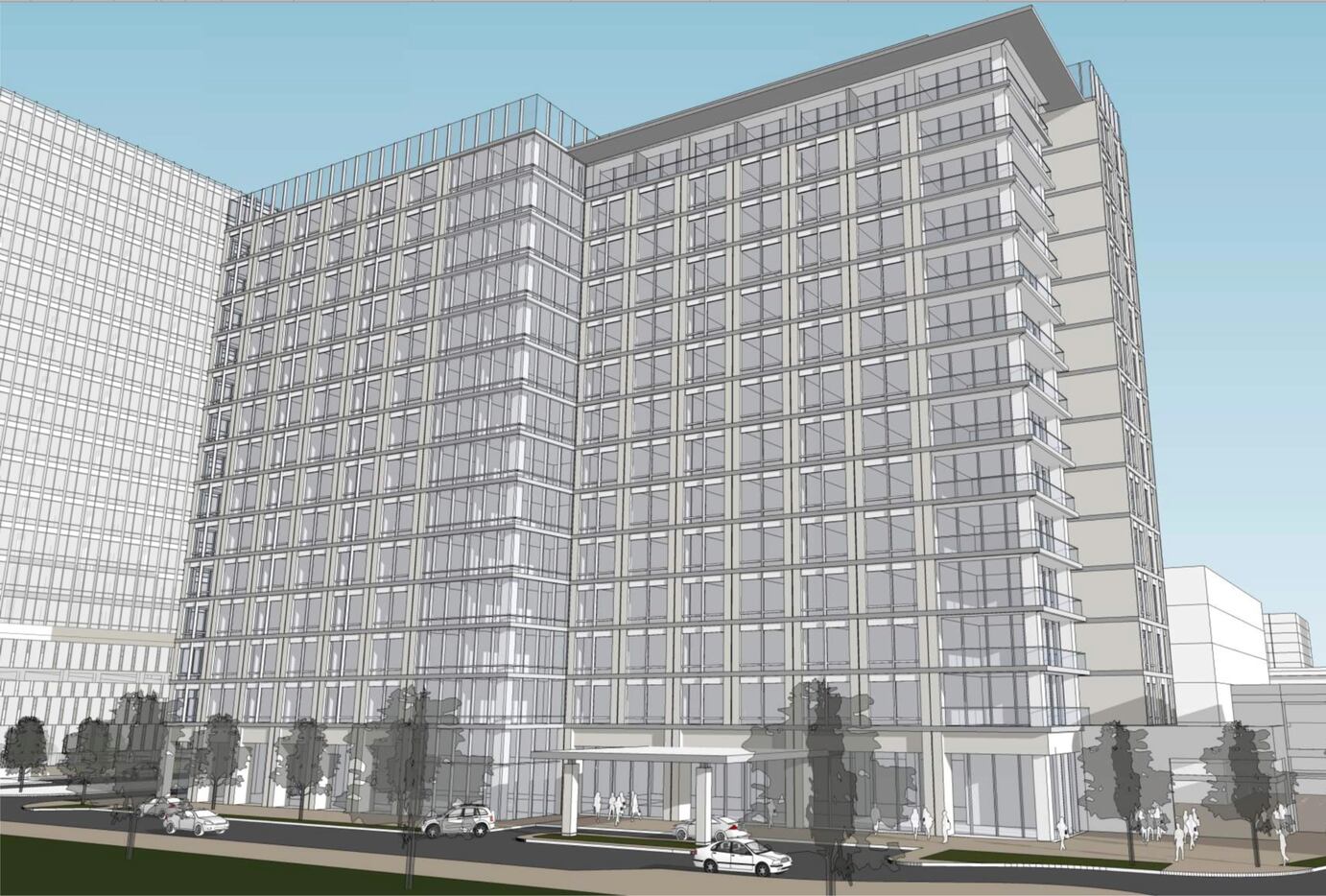 A high-rise hotel is planned as part of the Lesso America project in Frisco.